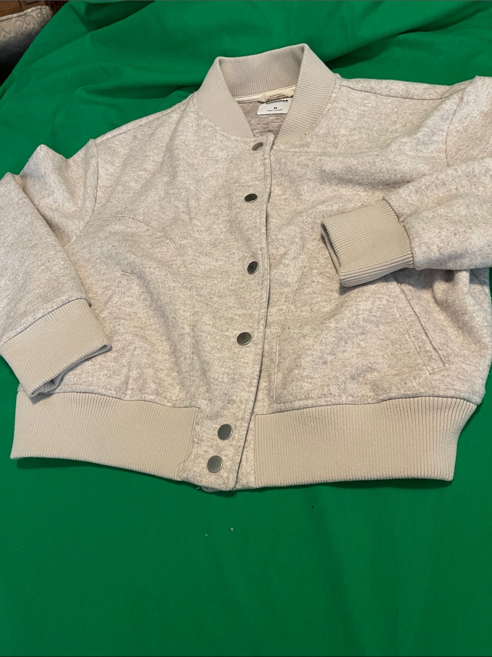 Sonoma Cream Heather Snap-Up Jacket